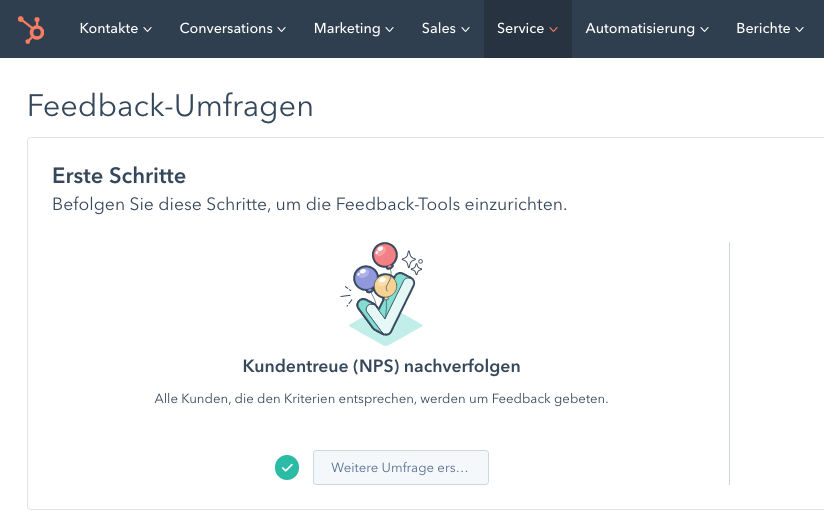 Kundentreue (NPS) nachverfolgen im HubSpot Service Hub