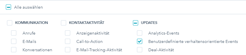Custom behavioral events