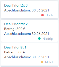 Deal Priorität HubSpot Product Update