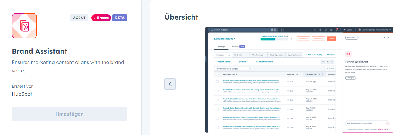 KI Brand Assisstant HubSpot