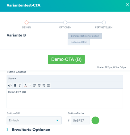 A/B Test mit HubSpot für CTAs