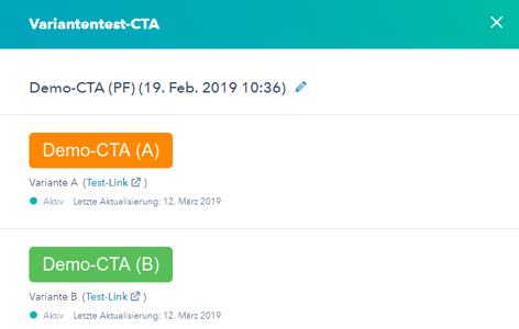 Variantentest CTA in HubSpot