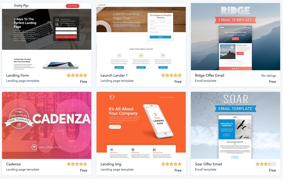HubSpot Marketplace Templates