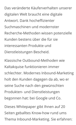 Beispieltext für unser Whitepaper Inbound-Marketing