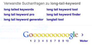 Google: Verwandte Suchanfragen