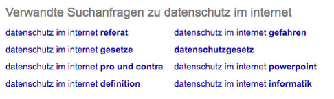 Screenshot 2: Verwandte Suchanfragen