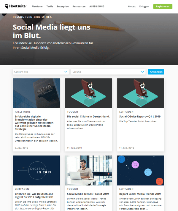 Hootsuite SaaS Inbound Beispiel