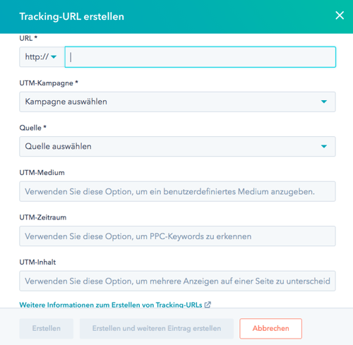 HubSpot Tracking URL generieren