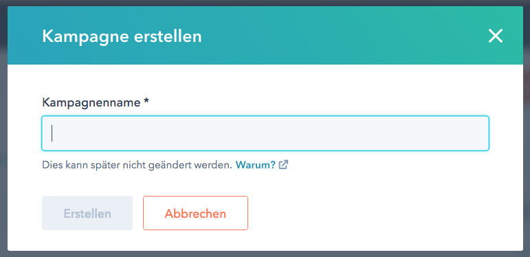 Inbound Marketing Kampagnen mit HubSpot: Neue Kampagne erstellen