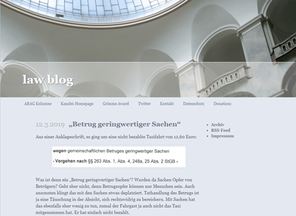 Lawblog Anwalt Udo Vetter