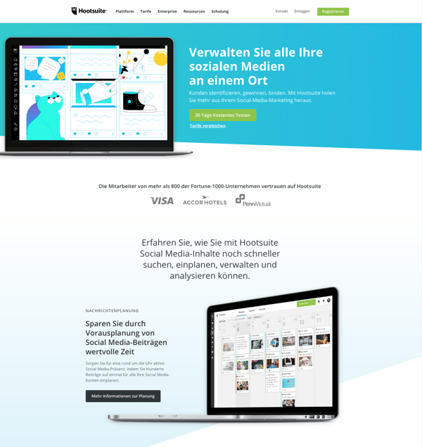 Leadgenerierung Hootsuite Beispiel