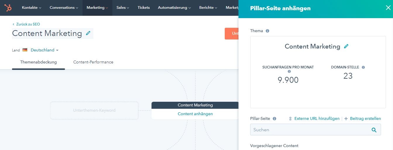 So funktoniert das SEO / Content Strategie Tool von HubSpot 