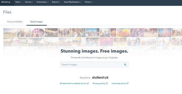 Shutterstock kostenlos HubSpot
