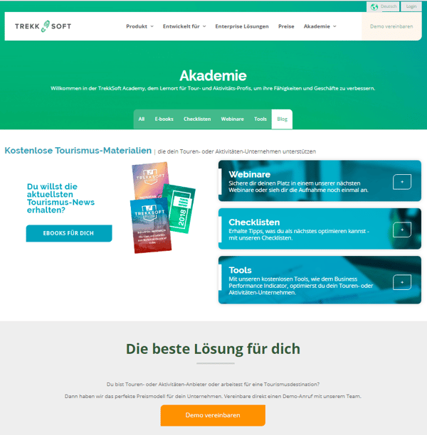 Trekksoft SaaS Inbound Beispiel