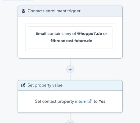 Workflow HubSpot Interne Mitarbeiter