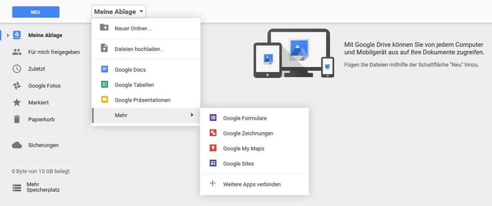 organisation mit google drive