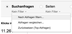 Search Console Screenshot - mögliche Longtail Keywords finden