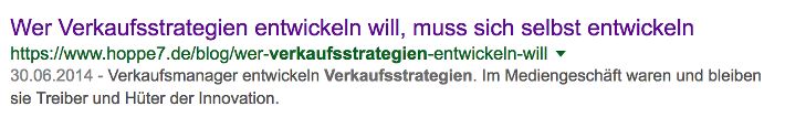 Sreenshot Suchergebnis