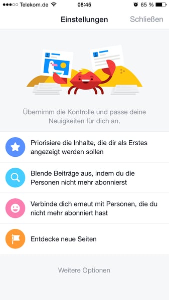 Facebook Einstellunge Update B2B