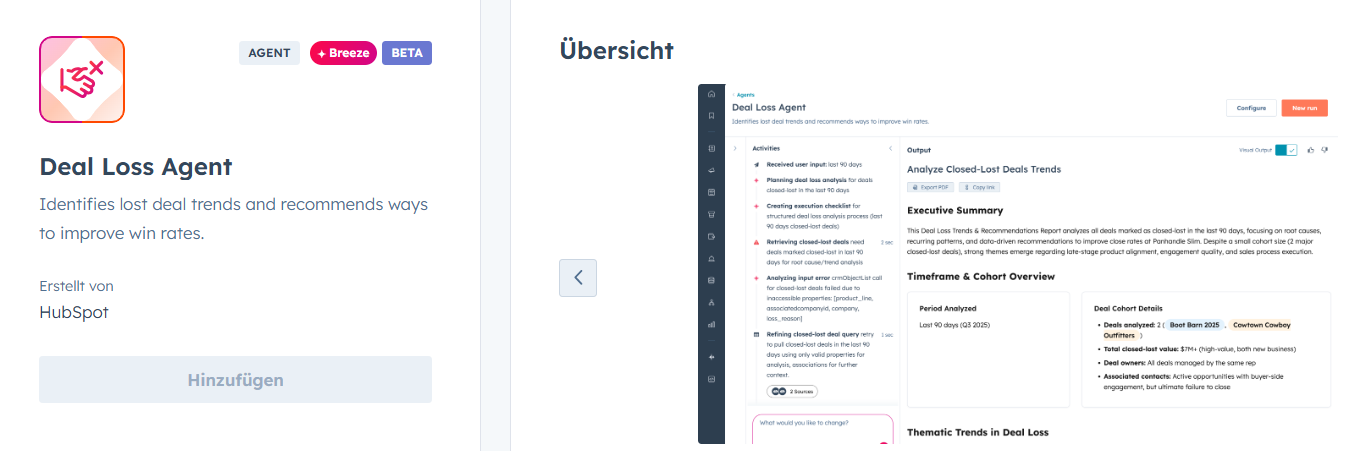 Deal Loss Agent HubSpot