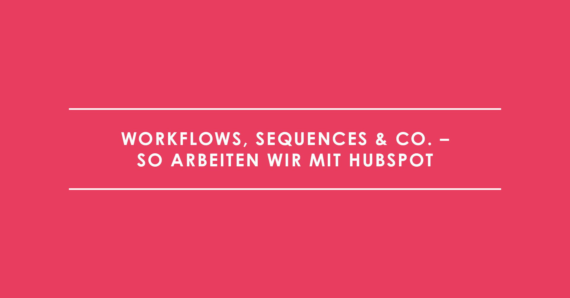 Workflows, Sequences & Co. – so arbeiten wir mit HubSpot