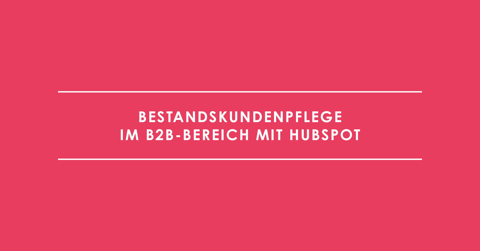 Bestandskundenpflege im B2B-Bereich mit HubSpot