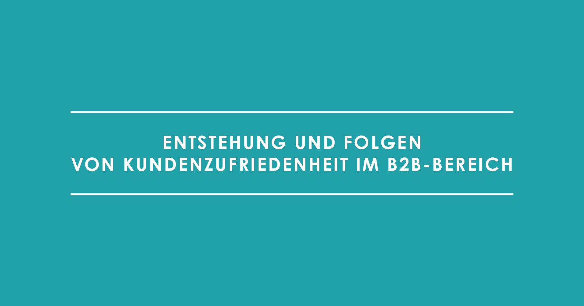 Entstehung und Folgen von Kundenzufriedenheit im B2B-Bereich